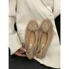 Sapatos de Salto Único Camélia para Mulheres 2026 Primavera Novos Versáteis Sapatos de Vovó Estilo Suave Sapatos Planos Preguiçosos Mocassins para Mulheres