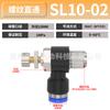Válvula de Mariposa Reguladora de Velocidad de Tubo de Aire Limitadora de Flujo Unidireccional Cilindro Sl4-M5/6-01/8-02/10-03 Conector Rápido Neumático