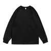 Camiseta de algodón gruesa para otoño e invierno, cuello redondo, puño de hilo, manga larga, para hombre y mujer, estudiante, camiseta de algodón para hombre, manga larga para hombre
