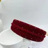 Nueva diadema de strass flocado de alta calidad, con diamantes incrustados, esponja de cobertura total, ensanchada, hebilla para el pelo popular para transmisión en vivo, textura, venta al por mayor de fábrica