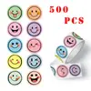 Pegatinas de Recompensa Divertidas y Lindas de Caras Sonrientes de Colores Pegatinas de Dibujos Animados DIY Hechas a Mano para Bolsas de Compras y Sellos de Cajas de Regalo