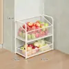 Prateleira de Armazenamento de Cozinha Multicamadas de Chão para Frutas e Legumes Carrinho Móvel Doméstico Prateleira de Armazenamento de Brinquedos para Banheiro Sala de Estar
