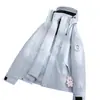 Jaqueta externa três em um para homens e mulheres, conjunto de duas peças destacável de plumas e fleece, roupa de trabalho quente para outono e inverno
