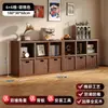 Estantería de rejilla de madera maciza, estante de almacenamiento para sala de estar, estantería de pie estilo vintage, vitrina de pared multicapa de combinación libre