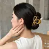 Pinza de tiburón negra en forma de corazón para recogido, elegante pinza para el pelo floral para la parte trasera de la cabeza, gran accesorio para el pelo de pinza de garra estilo nuevo 2026