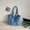 Bolso de mano grande estilo coreano para mujer, bolso tote de mezclilla nuevo 2026, bolso de hombro ligero de alta apariencia