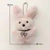 Boneca Coelho de Pelúcia Fofa Enfeites Pendentes Coração de Menina Usar Colar Boneco Coelho Desenho Animado Corpo Inteiro Chaveiro de Bolsa Pingente