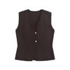 Blusa sin mangas con botones dorados y aguja plana, moda de otoño 2024, Amazon, para mujer, G82523
