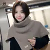 Cachecol de Pescoço para Mulheres no Outono e Inverno, Cachecol de Tricô de Alta Qualidade para Primavera, Novo Xale de Gola Alta 2024 Decoração Estilo Coreano de Dupla Finalidade