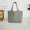 Bolso Nuevo de Cuadros, Bolso de Almacenamiento de Moda para Salidas de Mamá, Lindo Bolso de Lona para Niñas, Bolso de Mano de Gran Capacidad