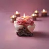 Regalo del Día de San Valentín vela perfumada de rosa cuadrada molde de silicona molde para adorno de flor transfronterizo