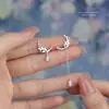 Pendientes de Plata de Ley S925 de Lujo Ligero de Gama Alta con Circonita en Forma de Espiga de Trigo para Mujer, Diseño Versátil, Pendientes Asimétricos de Borla Larga y Corta