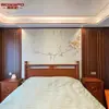 Panel de Pared para Fondo de TV de Madera Maciza de Nogal Negro Chinoiserie Personalizado Nuevo Panel de Pared Pintado para Dormitorio Alambre Metálico Tallado