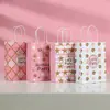 Bolsa de Regalo Rosa Bolsa de Empaque para Regalo de Cumpleaños Fiesta Souvenir de Fiesta Bolso de Mano Bolsa de Papel para Empaque de Dulces y Snacks