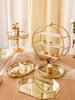 Exhibidor Europeo Dorado para Mesa de Postres, Bandeja para Pastel de Boda, Decoración, Soporte para Snacks de Té de la Tarde, Mesa para Comida Fría y Hora del Té