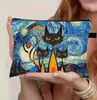 Estuche para Lápices Estilo Pintura al Óleo Transfronterizo Gran Capacidad Bolsa de Almacenamiento con Cremallera Estudiante Examen Portátil Estuche para Lápices Bolsa para Papelería Imprimible