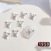 Decoraciones de Arte de Uñas de Estrella de Cinco Puntas Brillantes, Metal Hueco Transfronterizo con Pedrería Incrustada de Aleación, Pedrería de Estrella para Uñas DIY, Accesorios para Uñas