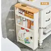 Estante de Almacenamiento de Espacio Ultra Angosto de 12 cm para Lado de Refrigerador de Cocina, Almacenamiento Pequeño, Gabinete de Almacenamiento Móvil de Pie para Baño