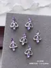 Accesorios de Arte para Uñas de Moño Nuevos y de Moda Diamante Morado Plateado Lujo Ligero Mariposa Corazón Oso 3D Accesorios para Uñas Portátiles