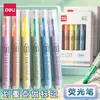Plumón Marcador Deli para Estudiantes de Primaria, Marcador Especial para Resaltar Textos, Marcador Fluorescente de Colores, Protección para la Vista, Soporte para Dropshipping