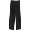 Traje de Mujer Pantalones de Pierna Ancha para Primavera, Otoño e Invierno 2026 Nuevo Estilo Ajustado de Cintura Alta Elegante con Caída Pantalones Rectos Negros