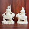 Marfim Esculpido Manjushri e Samantabhadra Bodhisattva 15*10*6cm Decoração Artesanato Ornamentos para Mesa de Escritório Sala de Estar