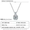 Collar de plata S925 cuadrado con moissanita directo de fábrica para mujer, totalmente incrustado de piedras, cadena para clavícula con colgante, joyería de plata para transmisión en vivo transfronteriza