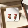 Nuevos Pendientes de Haworthia Confitada con Lazo de Bolsa de la Suerte Roja, Pendientes de Moda de Estilo Chino Nuevos, Pendientes de Lujo Ligero de Gama Alta para Mujer