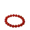 Pulseira Autêntica de Ágata Vermelha Natural para Mulheres com Contas de Transferência, Contas de Calcedônia, Ano do Zodíaco da Serpente, Pulseira Genuína de Ágata Vermelha para Homens e Mulheres
