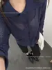 Nuevo cárdigan de punto casual de estilo coreano para mujer de principios de otoño, holgado, de un solo botón, con cuello de solapa y diseño calado