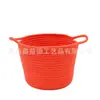 Se pueden configurar todo tipo de colores de cuerda de algodón y lino en una cesta de almacenamiento roja plegable para supermercado de comercio exterior.