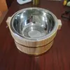 Cubo de madera arroz tapa de cubo de madera cuenco de arroz celebridad de internet cubo de madera arroz cubo pequeño de madera fideos de almeja de flor cuenco grande fideos de arroz cuenco grande fideos vajilla