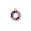 Acessórios para joias DIY pingente de superfície de diamante de 15 mm cor pingente de 26 letras em inglês pingente de pulseira pingente de roupa pingente