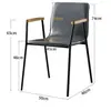 Cadeira de Jantar Minimalista com Encosto, Banqueta Moderna de Ferro Artístico Loft para Escritório, Cadeira de Café de Alto Padrão Estilo Industrial Retrô Nórdico