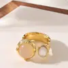 Moda Transfronteriza Personalidad Exagerada Estilo Minimalista Resina de Calcedonia Imitación Anillo Abierto Nicho Joyería de Alta Gama Ajustable