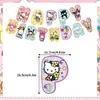 Tema Gato KT Cumpleaños Infantil Linda Decoración de Fiesta Bandera de Hello Kitty Tarjeta para Pastel Globo Espiral Tarjeta de Invitación