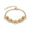Pulsera popular de titanio y acero estilo ins, moderna, versátil, corazón, mariposa, estrella, geométrica, de acero inoxidable, joyería para la mano