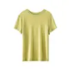 Top de punto de manga corta de cachemira Lyocell para mujer, casual y cómodo, adecuado para usar como prenda exterior o como capa base, top tipo camiseta suave y acogedor
