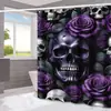 Cortina de Chuveiro Halloween Fantasma Abóbora Amazon Casa Impermeável e à Prova de Mofo Cortina de Chuveiro Divisória de Banheiro Cortina de Chuveiro