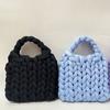 Bolsa de Mão Popular de Lã Islandesa Ultra-Grossa Estilo Moda Internacional, Bolsa Tecida à Mão, Bolsa de Mão Feita por Você Estilo Coreano