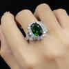 Celebridade da Internet de Ponta Venda ao Vivo Simulação Novo Produto Anel Brincos de Tourmalina Esmeralda com Diamantes Completos Colar com Pingente Feminino Conjunto