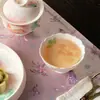 Taza Maestra Cerámica de Alto Pie con Boca de Flor, Peonía Rosa Claro Pintada a Mano de las Dinastías Tang y Song para Uso Doméstico, Juego de Té Kung Fu, Taza de Té para Mujeres, Taza de Degustación
