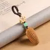 Llavero de Coche de Sándalo Verde Exquisitamente Tallado Colgante de Maíz Cadena para Teléfono Accesorio de Bolso Unisex Decoración Objeto de Arte de Imitación