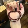 Pulsera de Súper Valor Cristal Carmesí Dulce Rima Serie Floral Estilo Palacio Rojo Sueño Puesto de Mercado Nocturno Regalo Pulsera para Novia