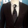 A16B4 Novio Perla Corbata de Lazo Accesorios para Cuello Accesorios de Ropa Desmontable Traje Formal Modelo Foto