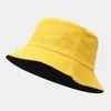 Sombrero de Cubo Sólido de Color Doble Cara Transfronterizo Simple para Viajes, Sombrero Casual al Aire Libre con Protección Solar Cubre Rostro para Hombres y Mujeres, Sombrero Publicitario Personalizado