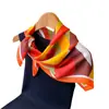 Bufanda Estampada Geométrico Color-Blocking de Seda Sintética, Chal de Alta Gama, Bufanda Versátil para el Cuello, Pañuelo Cuadrado Pequeño, Pañuelo para la Cabeza, Bufanda para Mujer