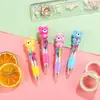 Mini Bolígrafo de Cuatro Colores Coreano Lindo Ins Dibujos Animados Adorable Colorido Retráctil Bolígrafo Premio Regalo para Estudiantes