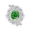 Transmisión en Vivo Venta Caliente Anillo de Mariposa Huevo de Paloma Cortado Flor de Hielo Piedra Preciosa Colorida para Mujeres, Anillo con Forma de Huevo de Diamante de Alto Carbono Súper Brillante, Venta al por Mayor de Una Pieza