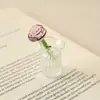 Adornos de Flor de Rosa de Cristal, Decoraciones de Vidrio de Alta Gama para el Escritorio, Flores Artificiales, Regalos de Cumpleaños, Artículos Populares de Venta Transfronteriza
